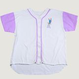 Vintage 90s Sun Sportswear Bugs Bunny Baseball Jersey Women Large White Purple Photo 0