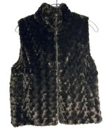 Women's Faux Fur Vest Brown M Soft Texture Full Zip‎ Fall Winter Photo 0