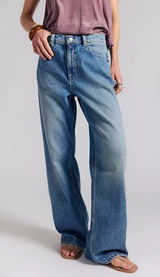 Free People We The‎ Free Women's Tinsley Baggy High Rise Straight Jeans Photo 0