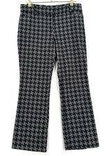 New York & Company 7th Avenue Houndstooth Pants 12 Straight Leg Stretch Preppy Photo 0