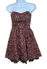 Sound & Matter Pacsun Floral Whimsigoth Mini Dress XS Strapless Fairy Grunge‎ Photo 0