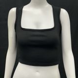 Pretty Little Thing Women's Size 4 Black Ribbed Shape Scoop Neck Crop Top NWT Photo 0