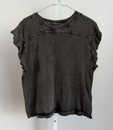 We The Free Distressed Mineral Washed Black Sleeveless Cotton Top sz S Boho Photo 0