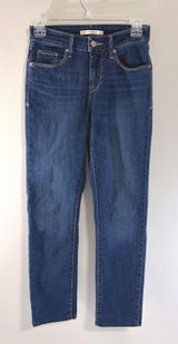 Levis Classic Mid Rise Skinny Jeans Womens 2 Dark Wash Blue Denim‎ Pants Photo 0