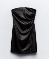 ZARA Leather Strapless Dress Photo 0