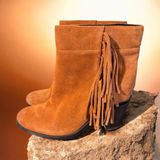 Kenneth Cole New York Alana Suede Fringe Ankle Booties Photo 0