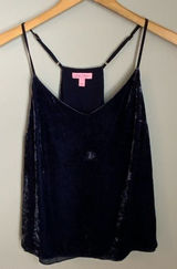 Lilly Pulitzer Navy Velvet Top Photo 0