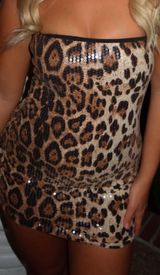cheetah sequin mini dress Multi Photo 0