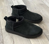 UGG Classic Ultra Mini Black Neutral Gorpcore Sheep Skin Bootie women’s 9 Photo 0