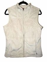 The North Face White Faux Fur Fleece Full Zip Sleeveless Vest Photo 0