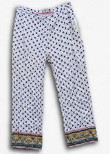 Xhilaration‎ Womens XL White Floral Boho Border Print Wide Leg Pajama Pants Photo 0