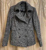 Moda International Victorias Secret Y2K Leopard Print Gray Black Peacoat Jacket Photo 0
