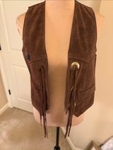Vintage Jordache Brown Suede Fringe Vest - Women Jackets & Coats Photo 0