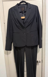 The Limited Women’s Black Pinstripe Suit Set Business Jacket sz 8 Pants sz 12 Photo 0