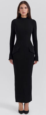 House of CB Marie Louise Mock Neck Long Sleeve Womens XS Minimalist Classic Photo 0