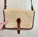 Vintage Pollini Italian Leather Logo Shoulder‎ Bag Satchel Cream/Brown Photo 0