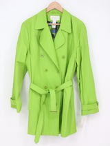 Liz Claiborne Trench Coat Womens XL Green Water Repellent Belted NWT Photo 0