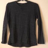 Prana Lace Sleeve Pullover Top Womens Size Large Dark Gray Athleisure Workout Photo 0