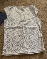Brandy Melville Top White Blue Floral Photo 0