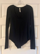 Intimately Free People Black Long Sleeve Scoop Neck Bodysuit Photo 0