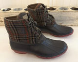Sperry Duck Boots Womens Size 9.5 Plaid Wool Saltwater Gray Waterproof STS95922 Photo 0