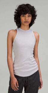 NWT Lululemon Hold Tight Tank Top Chrome Grey Size 2 Ribbed Crewneck Photo 0