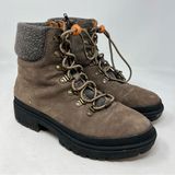 Lucky Brand Eavan Combat Boots Women’s 8M Brown Suede Hiking Lug Zip Photo 0
