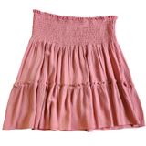 Hippie Rose Womens Cottagecore Mauve Smocked Tiered Mini Skirt, Medium Photo 0