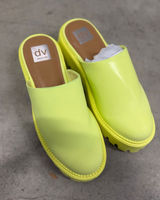 DV Dolce Vita Lexy Neon Yellow Platform Lug Sole Mules Womens Size 9 Photo 0