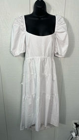 Bardot White High Low Puff Sleeve Dress Size 8 NWT Photo 0