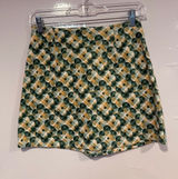 Altar’d State Patterned Green and Yellow Floral Mini Skirt Photo 0