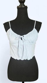 Vintage Y2K Aeropostale baby blue fairy ribbed crop tank Size: Medium 💓 Photo 0