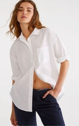 Aeropostale Womens White Button Down Shirt Oversized Pocket Long Sleeve M‎ Photo 0