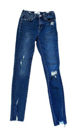 Vervet Jeans Womens 25 Blue Denim Stretch Mid Rise Fray Distressed Ankle Skinny‎ Photo 0