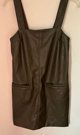 Abercrombie & Fitch Faux Leather Mini Dress Pockets Size XS Green Photo 0