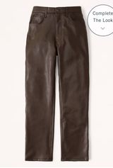Abercrombie & Fitch Vegan Leather 90s Straight Pant size 8 Photo 0