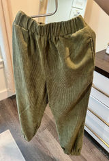SHEIN Olive Green Corduroy Kids Joggers Photo 0