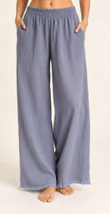 Misslook Wide Leg Cotton Gauze Pants Coastal Boho Beach Y2K Lagenlook Relaxed XL Photo 0