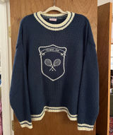 Pink Lilly vintage cable knit crochet tennis sweater Photo 0