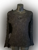 vintage victoria secret moda international size L Elegant Black Lace Women's Top Photo 0