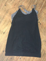Alo Yoga black and gray layered athletic tank top with built in bra Photo 0