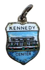 Vintage Kennedy Center Enamel Shield Charm Silver Tone Made in Germany‎ 255 Photo 0