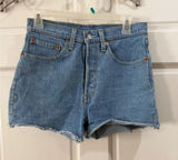Levi's 501 Light Blue Denim High Waist Cutoff Shorts Photo 0
