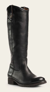 Frye Melissa Double Sole Button Lug Tall Leather Boot Women's Black Size 6 Photo 0