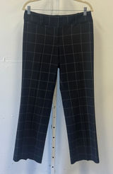 Ann Taylor LOFT Julie Trouser Black Windowpane Plaid Pants Size 4 Professional Photo 0