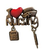 Style Vintage “I ❤️ Nursing” Brooch with Charms Photo 0