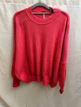 Free People Pink Oversized Dolman Sleeve Knit Sweater Women’s Small Photo 0