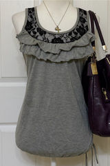 Rue 21 2000s vintage style horror game protagonist black floral lace trim and ruffles Photo 0