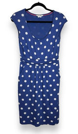Boden Dress Womens US 6R Blue Polka Dot Shift Cap Sleeve Pockets‎ Cotton Modal Photo 0