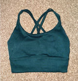 LULULEMON Sports Bra Women ENERGY Longline High-Neck Green Size 2 Photo 0